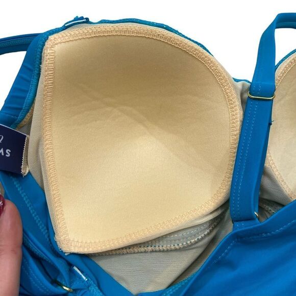 New without Tags Swimsuits for All Turquoise One Piece Swim Suit with Skirt 8 - Picture 6 of 10